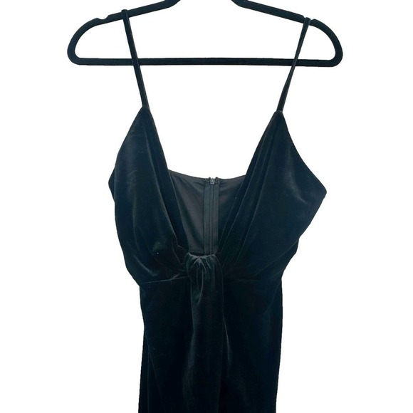 Superdown Aurora Velvet Deep V Zipper Maxi Dress In Black Size S NWOT - Picture 9 of 10